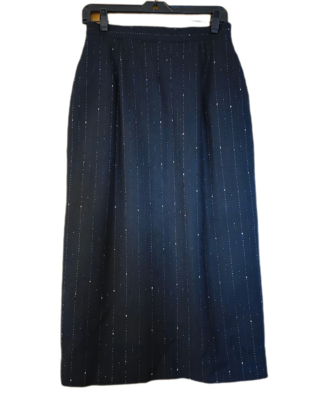 Jones New York Black 100% Wool Long Midi Skirt Academia Preppy Size 12
